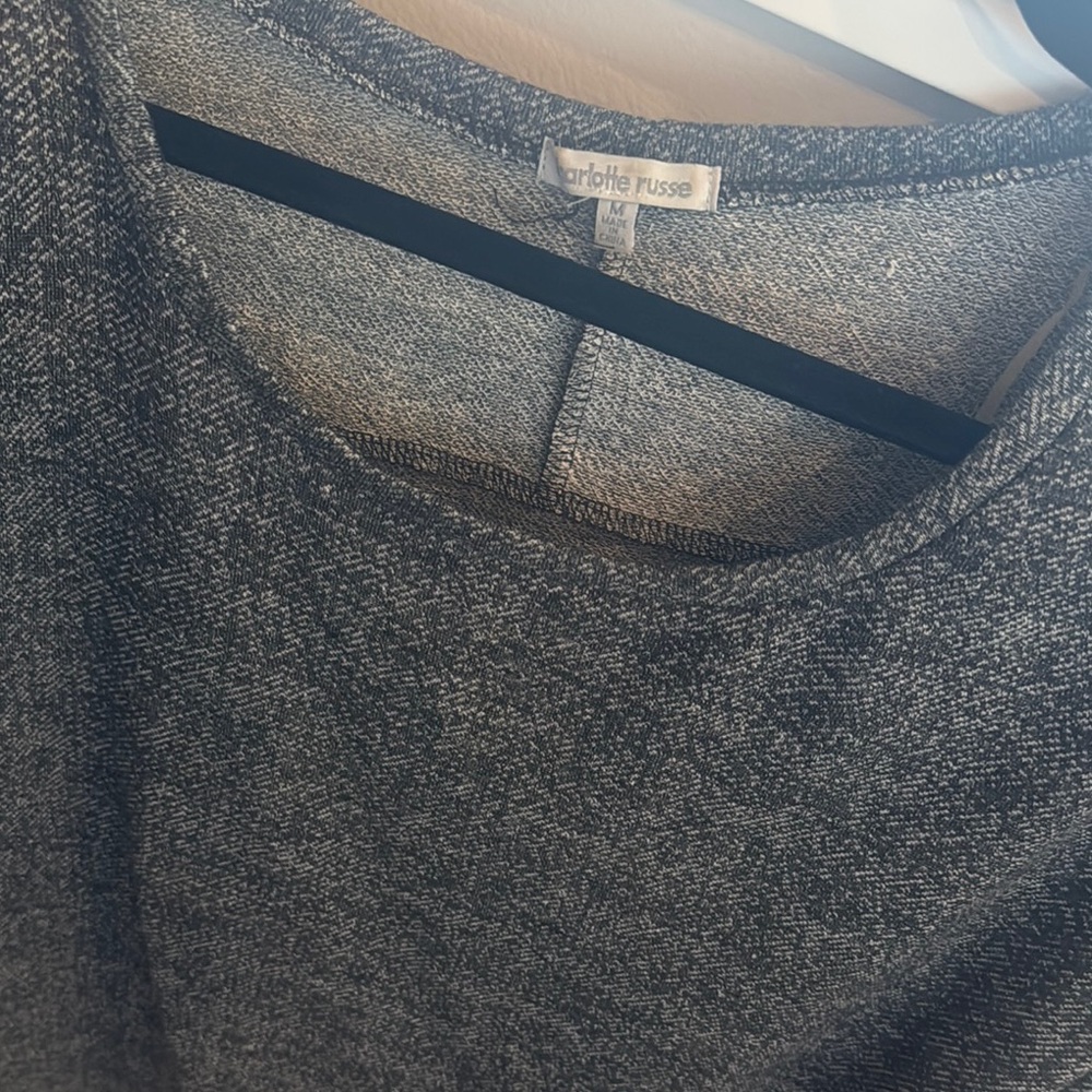 Charlotte Russe Charcoal Knit Top - Picture 2 of 3